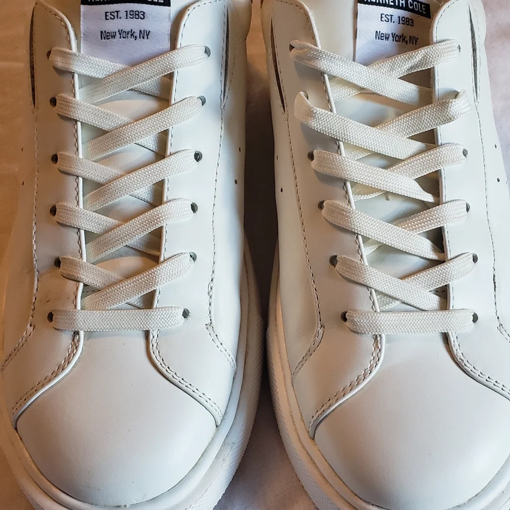 Kenneth Cole White and Leopard Print Athletic Shoes - Picture 2 of 5